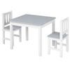 Kids Table and Chair Set 3 Pieces Toddler Preschoolers Desk with 2 Chairs for Indoor Study Rest Snack Time Grey