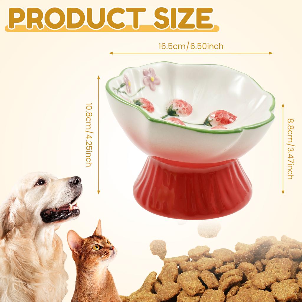Ceramic Pet Bowl 150 ml Heighten Slow Feeder Cat Bowl with 15 ° Inclined Design Wide Mouth Cat and Dog Water Bowl Pet Supplies