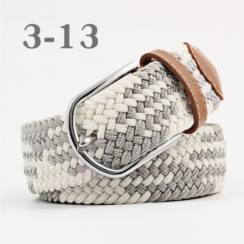 2026 New Fashion High Quality Explosive Women's Canvas Belt Men's Elastic Belt Casual Stretch Woven Pin Buckle Belt