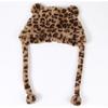 Korean Style Plush Bear Hat Leopard Print Ear Protection Hat Warm Cartoon Fleece Hat  Girls