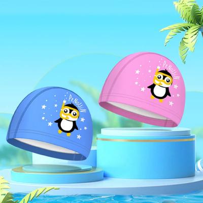 Cartoon Swimming Caps PU Waterproof Long Hair Ear Protection Children Swim Cap for Boys Girls Kids Swimming Cap Pool Accessories