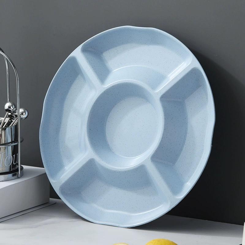 Candy Plate 5 Compartments Large Capacity Round Food Grade Multi-purpose Snack Fruit Nut Food Serving Tray Dish Holder Kitchen Supplies