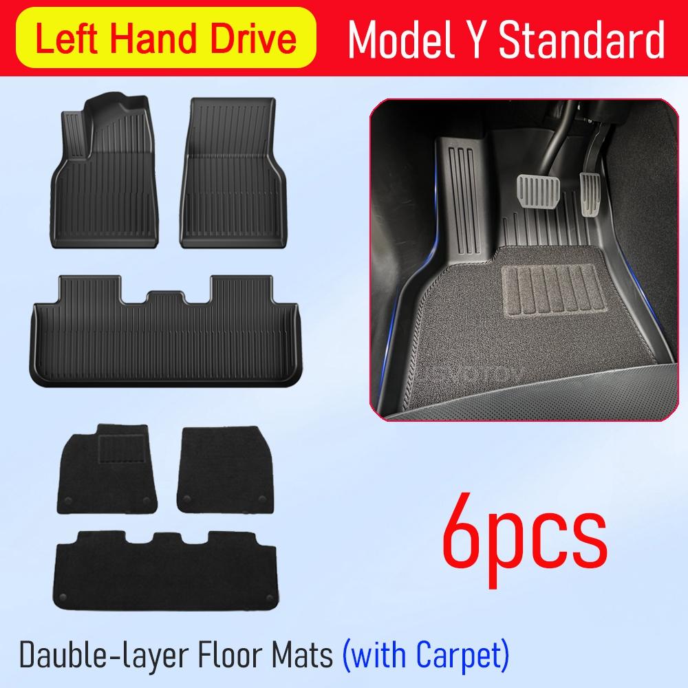 Floor Mats for Tesla Model Y Standard  2026 Trunk Mat Cargo Liner Backrest Mats Accessories [Not Fit Premium and Performance]