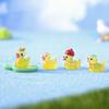 8Pcs Luminous Resin Mini Yellow Duckling Miniatures Doll House Glow-In-The-Dark Ducks Figurines For Diy Aquarium Garden Decor