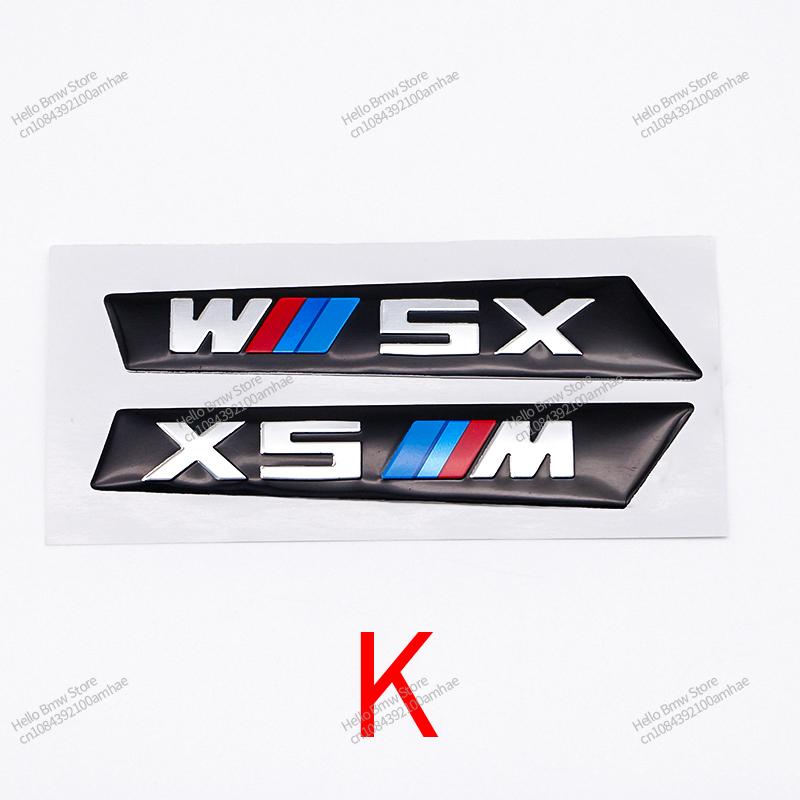 2Pcs Premium Fender Side Badge Emblem for BMW M Power X1 X2 X3 X4 X5 X6 Glossy Black Sticker Logo 6.8cm 8.4cm Car Styling Decor