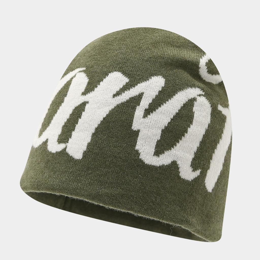 European and American Street Alphabet Jacquard Double-sided Knitted Hat Men and Women Hip-hop Skateboard Hip-hop Pullover Hat Autumn and Winter Cold