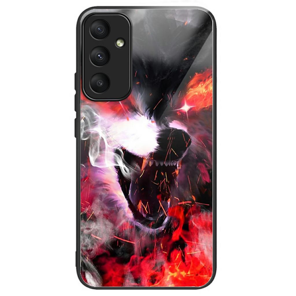 For Samsung Galaxy A36 5G Case Pattern Printing Tempered Glass TPU Drop-Proof Phone Cover