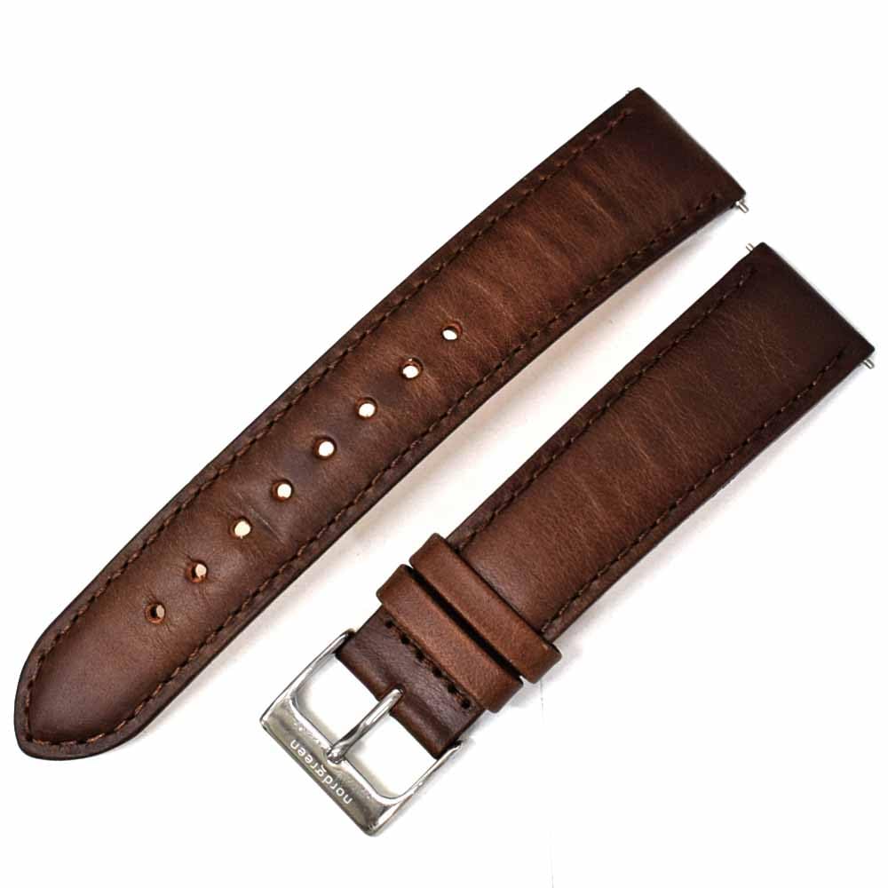 Nordgreen Genuine 20mm Leather Watch Strap Replacement Band Brown Leather Watch Strap [Parallel Import]