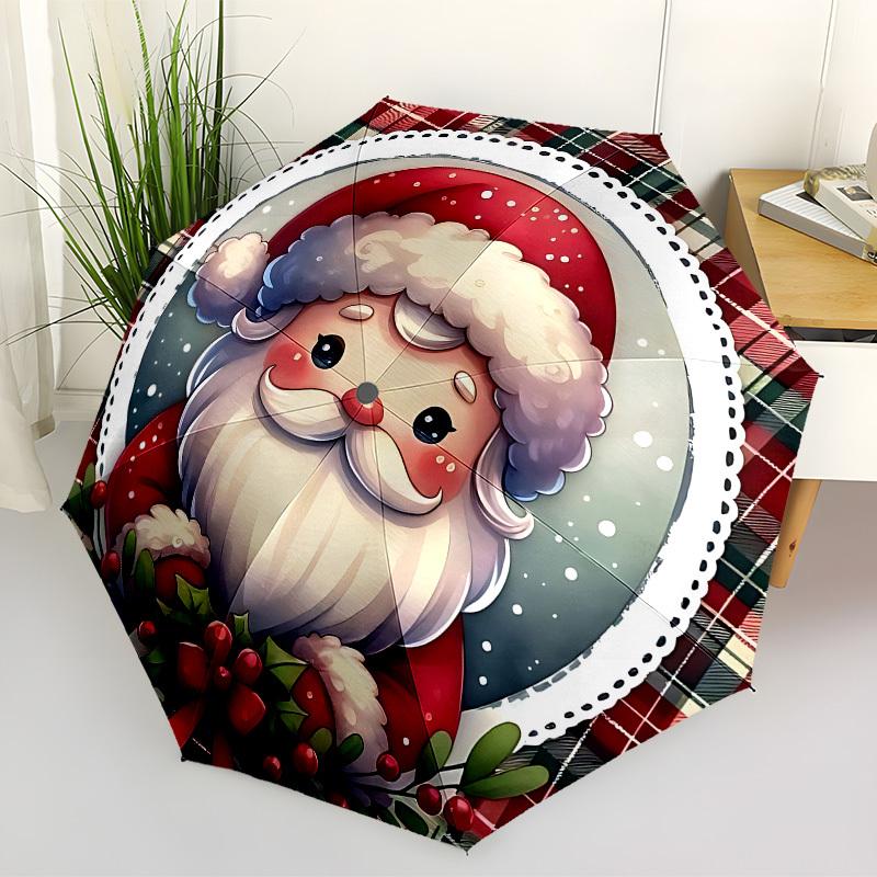 1 Stück Automatischer Klappschirm Weihnachtsmann, Robuste 8-Rippen-Konstruktion, Perfekt für den Alltag yy251114172