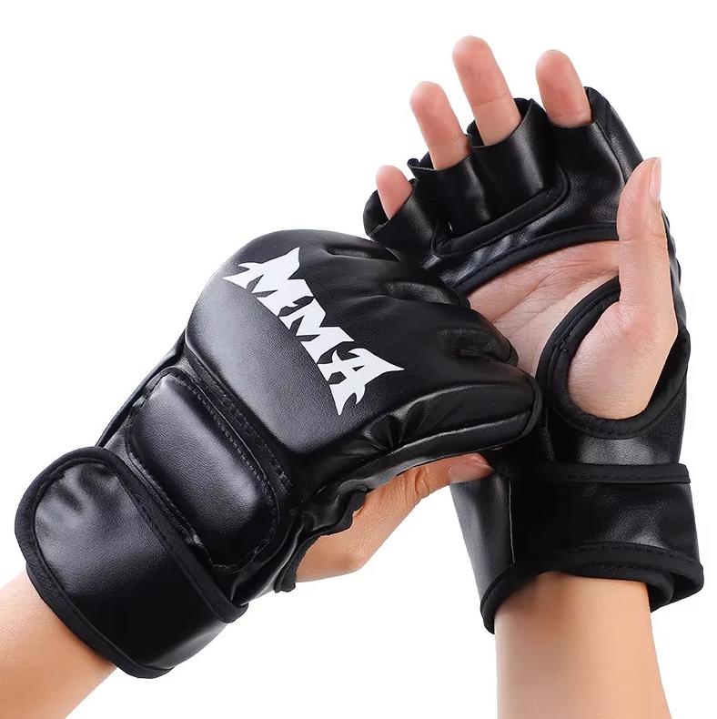 Halbfinger Boxhandschuhe für Erwachsene - Unisex (Männer und Frauen) für Sanda Training MMA UFC & Muay Thai Ideal zum Schütteln von Sandsäcken