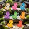 8Pcs Mini Dinosaur Figures, Glow In The Dark Miniature Chinese Mythical Creature Statue, Tiny Resin Animals Ornaments for Fairy Garden,
