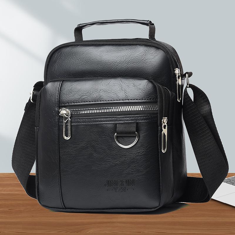 Men's PU Leather Crossbody Shoulder Bags High Quality Tote Fashion Business Man Messenger Bag Leather Bags Fanny Pack