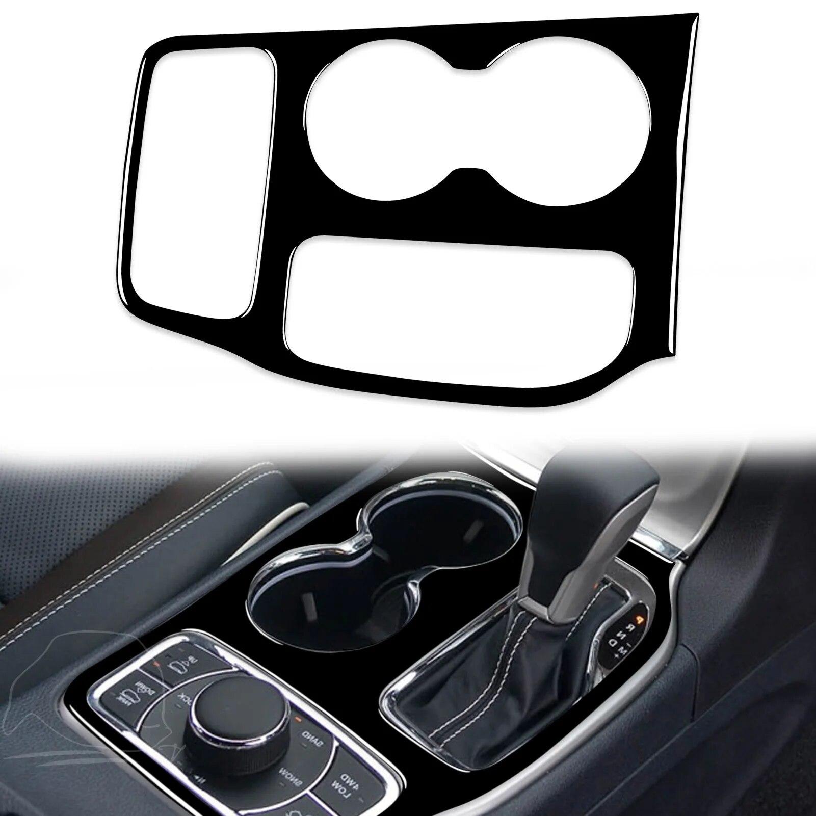 

Для Jeep Grand Cherokee 2011-аксессуары для фортепиано, черный пластиковый салон автомобиля, держатель для чашки, панель, накладка, наклейка, модификация C RHD