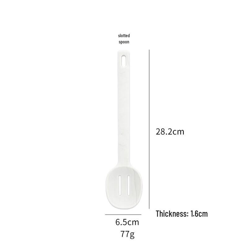 Wutuo Marble Straight Handle Slotted Spoons (Set of 2)