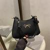 Fashion casual bow shoulder bag spring and summer new texture messenger bag simple underarm bag