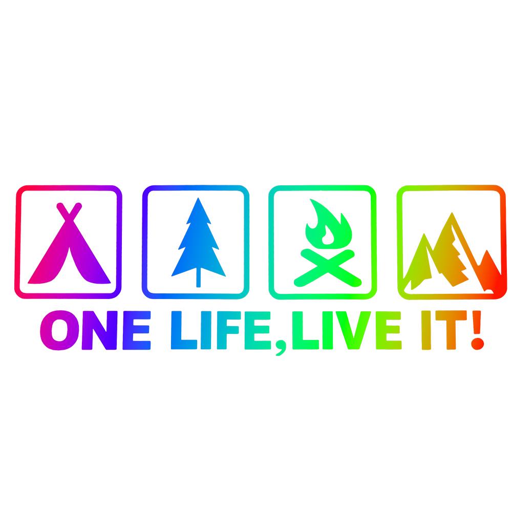 

Автомобильная светоотражающая наклейка Универсальная Автомобильная Мотоциклетная Кузовная Наклейка One Life Live It Наклейка на английском языке Окно автомобиля Кемпинговый Узор Светоотражающая наклейка