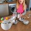 Kitchen Pretend Play Toys Playset Pots and Pans Mini Stainless Steel Cooking Utensils