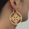 LIKGREAT Witch Knot Earring Women Earrings Stainless Steel Celtics Knot Hoop Earrings Witchcraft Protection Amulet Jewelry Gift