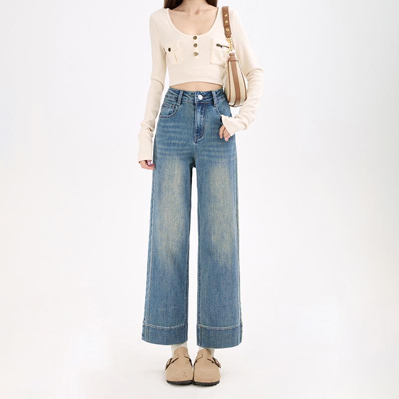 Damen Bestickte Stretch Straight-Leg Jeans - Herbst/Winter Hot Style, Figurformend für Birnenform, Kollektion 2025