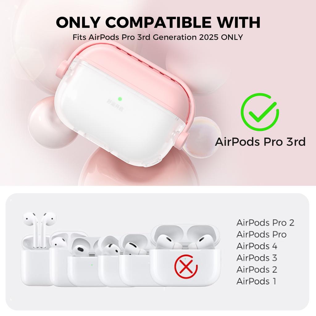 AHASTYLE WG174 For AirPods Pro 3 Silicone Earphone Case Transparent Separable Protective Cover