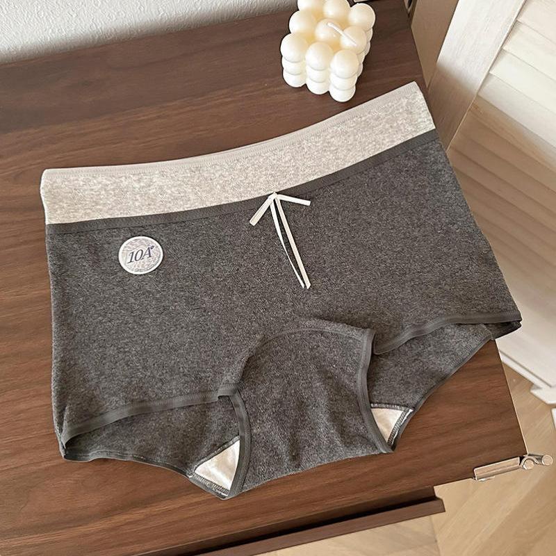 Женские Весенние и Осенние Новые Простые и Удобные Сшитые Хлопковые Трусы Средней Посадки L