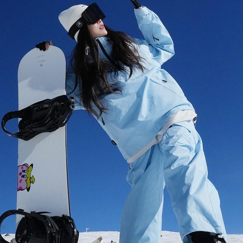 Waterproof Ski Suit Set: Men's & Women's Couple Style, Windproof, Warm, Plus Size.