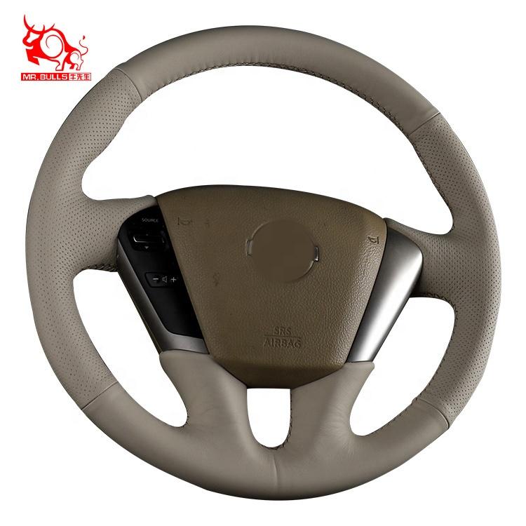 Car Accessories Interior Light Grey Leather Steering Wheel Cover for Nissan Murano Quest 2009 2011 2012 2013