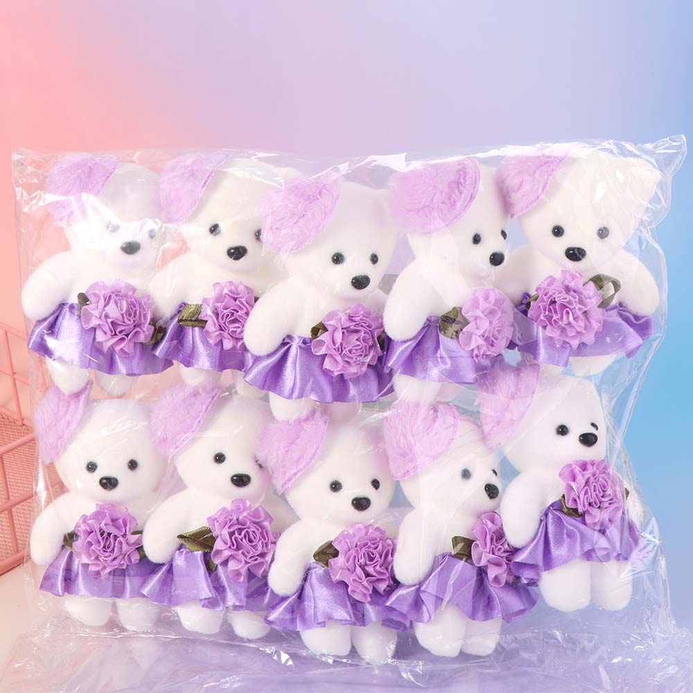 10pcs/set Foam Bear Bear Plush Foam Toys Plush Doll Cartoon Mini Bear Flower Bouquet 11cm Plush Animal Cartoon Bouquet Doll