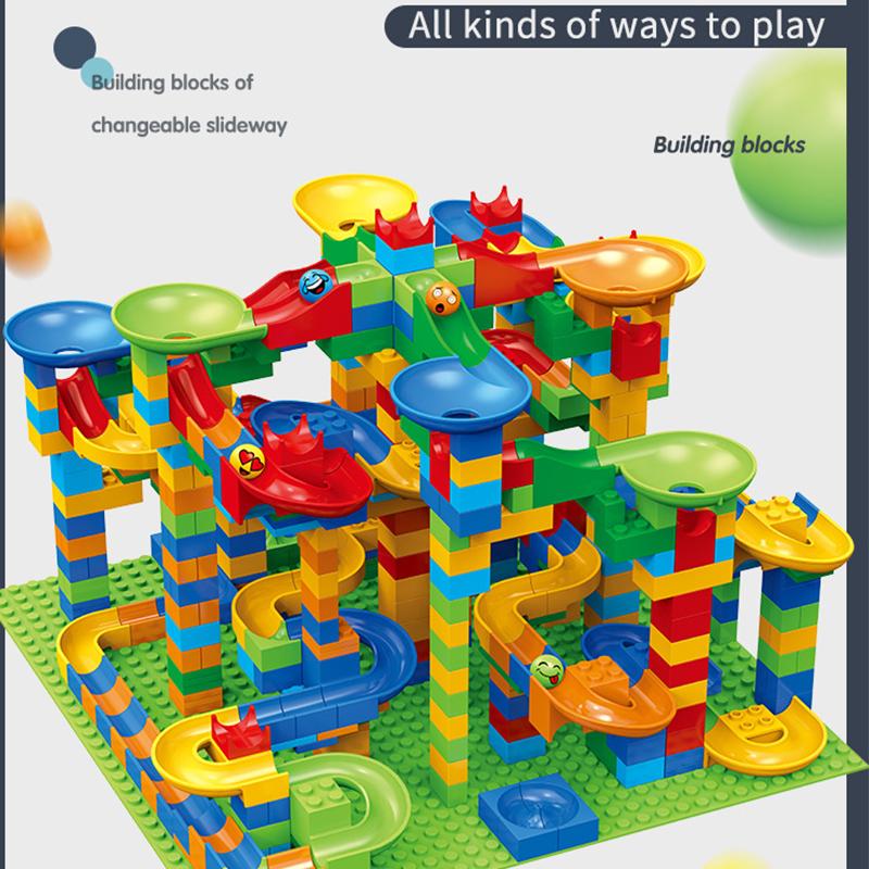88-514 BUC Curse de Bile de Marmură, Blocuri de Construcție Labirint, Jucărie Pista Bile, Compatibil cu Blocuri de Construcție Oraș, Blocuri Tobogan Tip Pâlnie, Jucării Cărămizi DIY