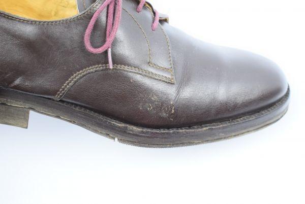 Rare Vintage DELTA European Service Shoes Officer 25.0 Dark Brown Dress Shoes(USED)