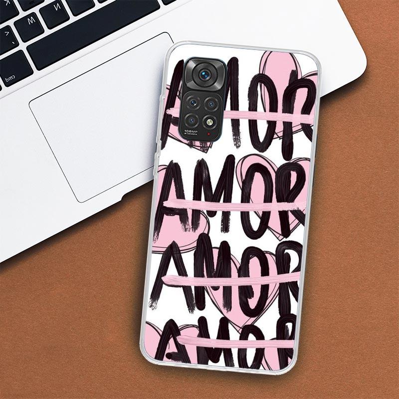 AMOR Toto je láska Pouzdro na telefon pro Xiaomi Redmi Note 13 12 12S 11 11S 10 10S 9 9S 11T 11E Pro Plus 8 8T 7 + Kryt Coque