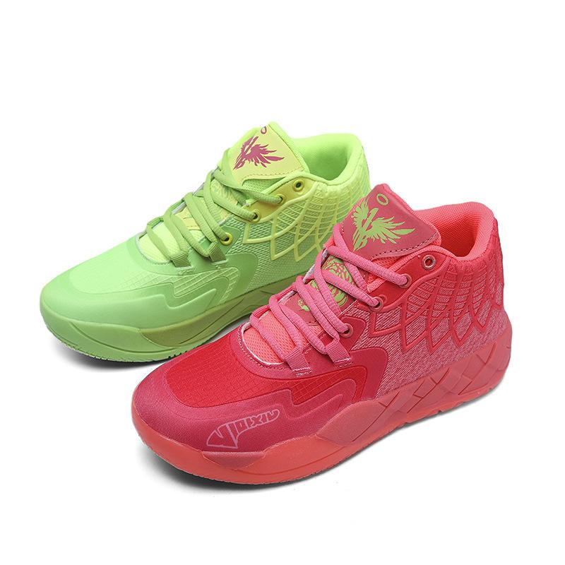 Men's Breathable Mesh Basketball Shoes - Colorful Youth Sports Sneakers
