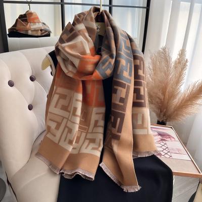 Winter Women'S Scarf Luxury Design Double Sided Cashmere Feel Scarf Warm Scarf Shawl
