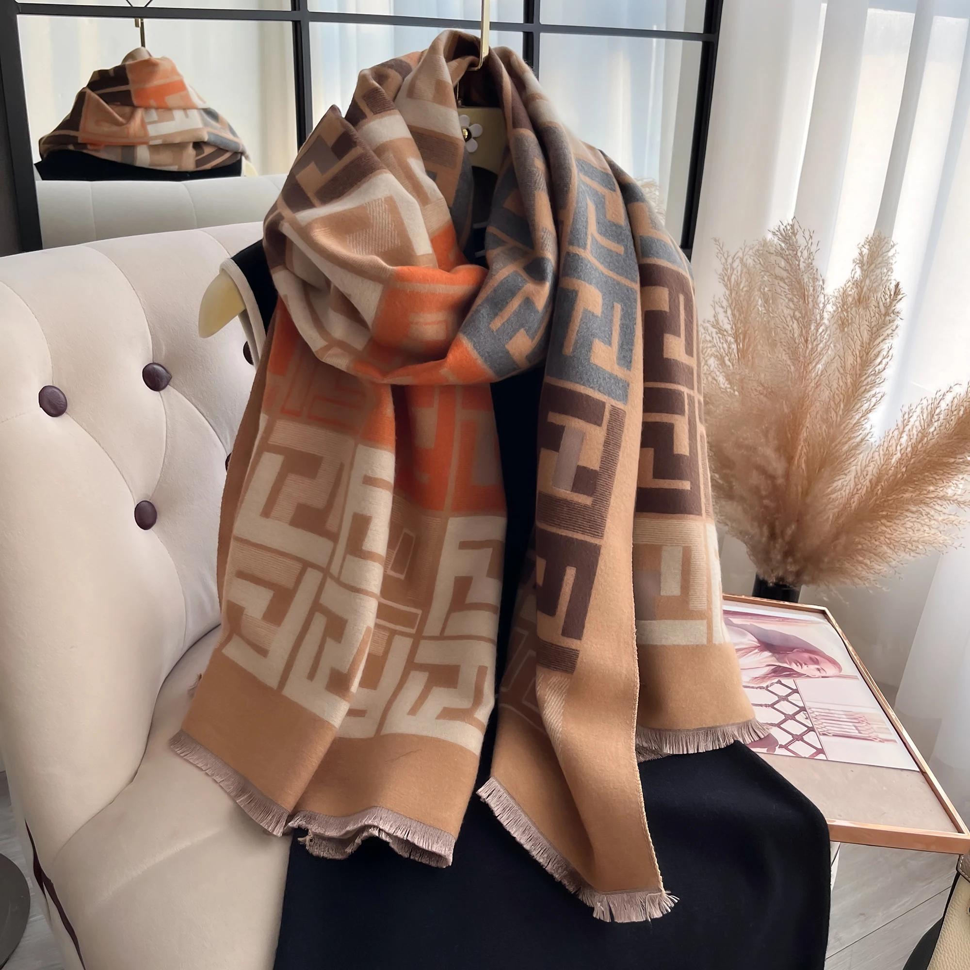 Yto Scarf Women's Winter Scarf Luxury Design Double Sided Cashmere Feel Scarf Warm Scarf Shawl