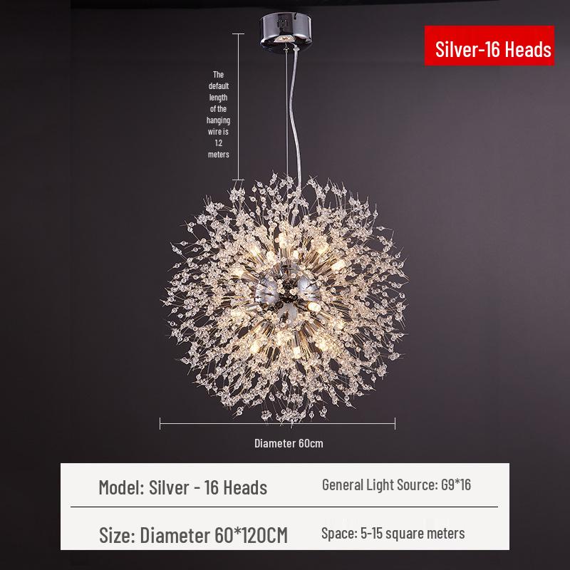 Dandelion Crystal Chandelier - Modern Lighting for Bedroom, Living Room, Bar, and Clothing Store