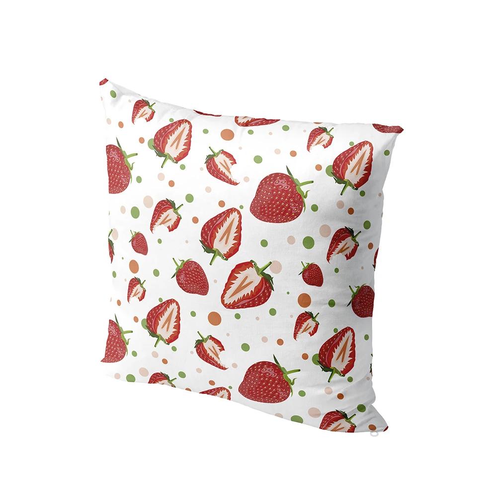 Kawaii Animal Pillowcase Cute Pig Elephant Strawberry Scale Print  Home Decor Cushion Cover
