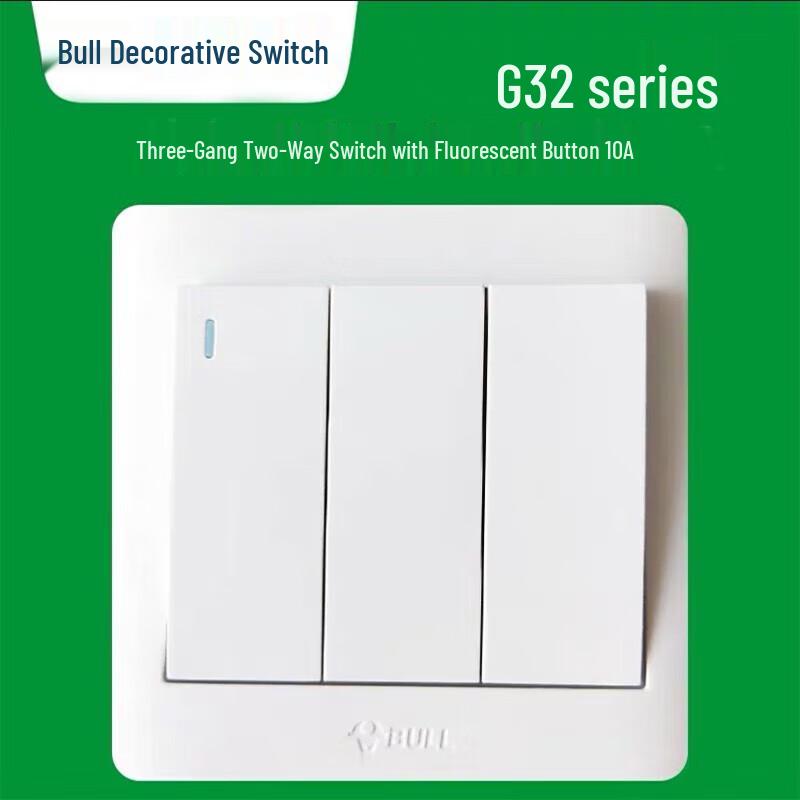 BULL 10A Wall Switch Socket Panel with Fluorescent Switch