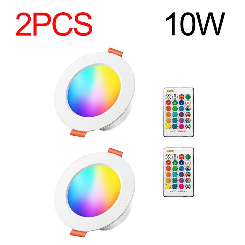10/15W Smart LED Downlight,RGB Color Dimmable Changing Recessed Ceiling Light w/RF Remote Control,Easy Install Lamp for Bedroom