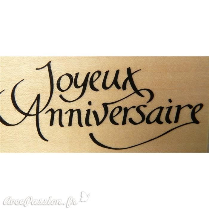 Wooden Stamp with Happy Birthday Text 7 X 2.5 Cm