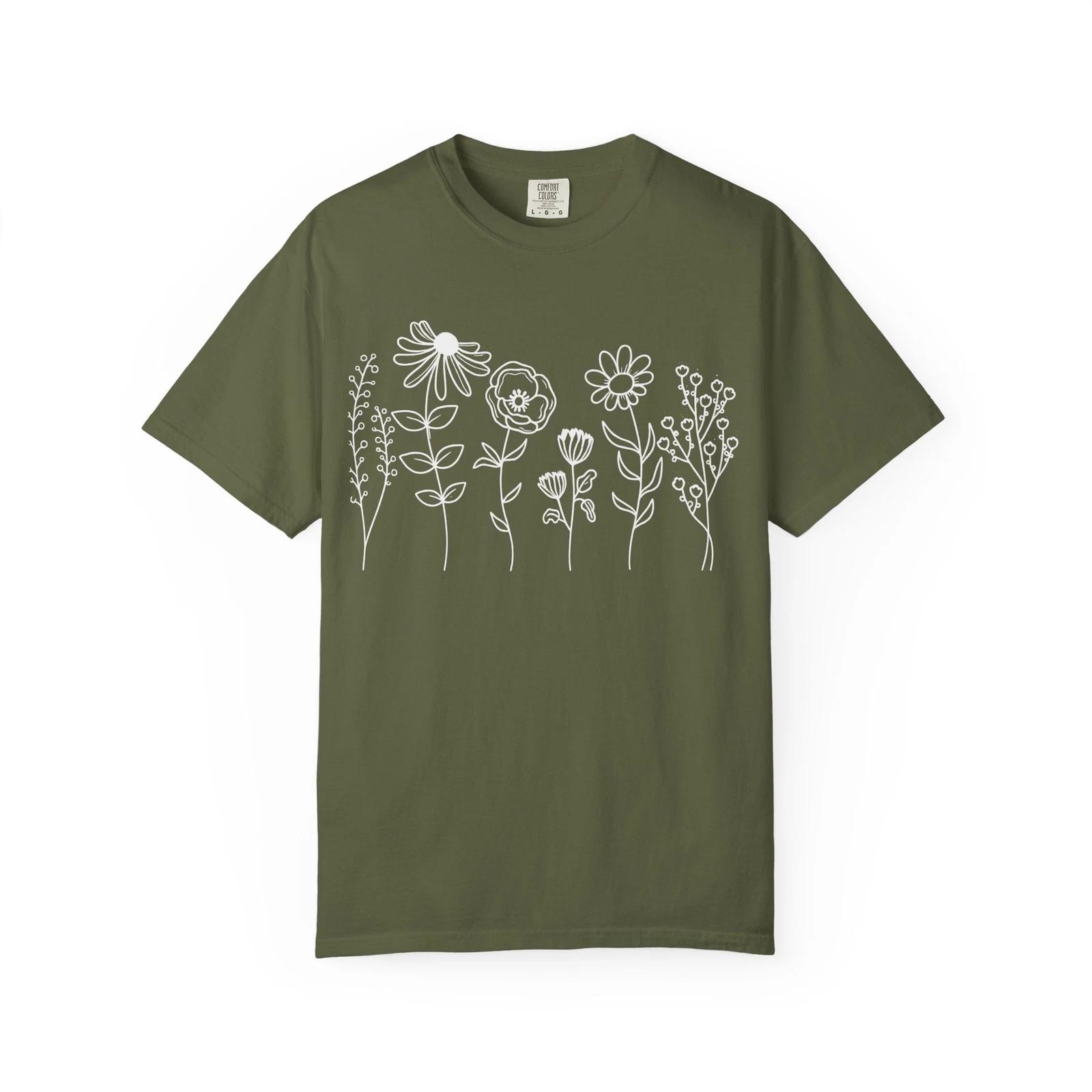 Wildflower Shirt, Floral Shirt, Botanical Shirt, Flower Nature Shirt, Wildflower 3XL