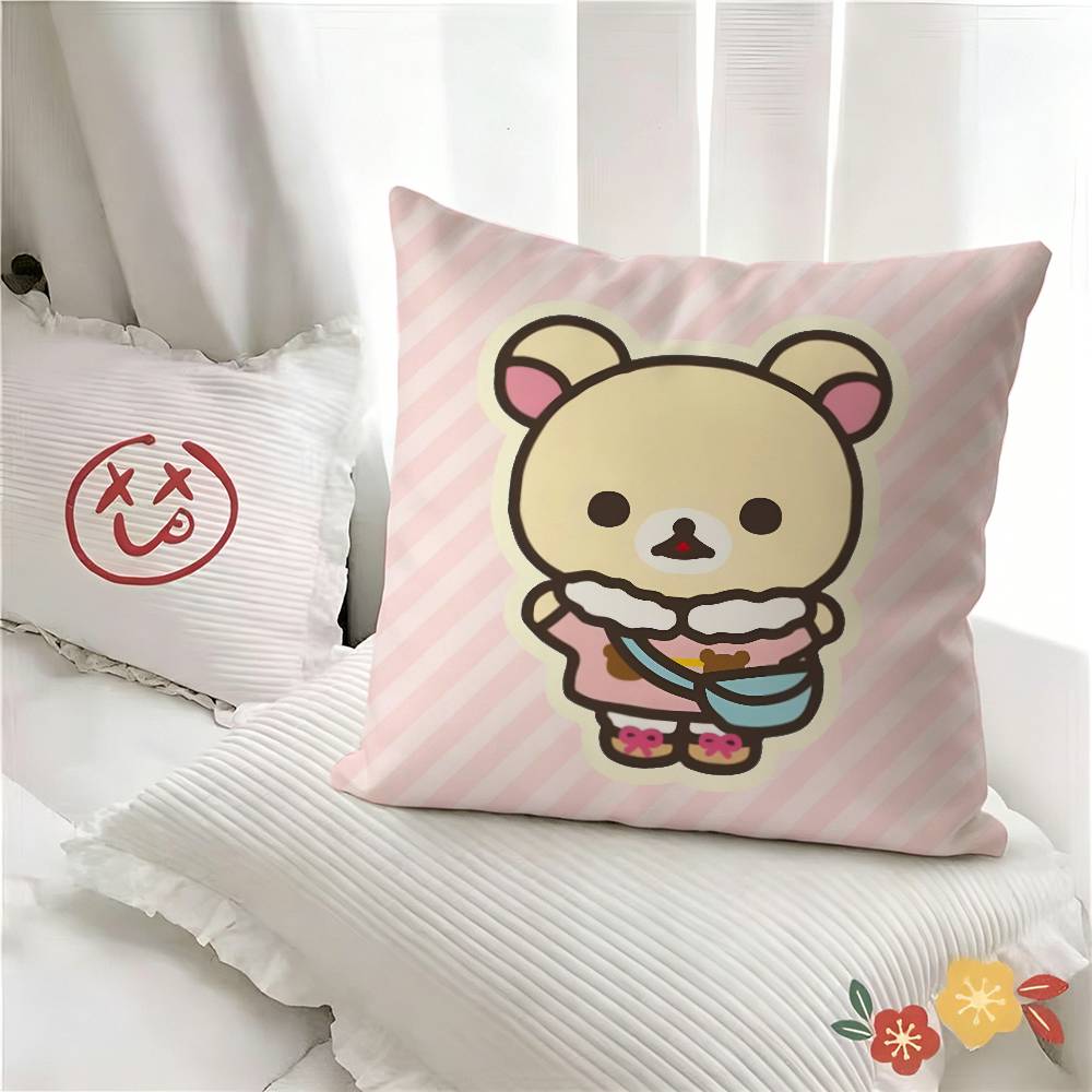 Pc Rilakkuma Cartoon Pillow Case Fashion Square Pillowcase Bedroom Sofa Room Ins Decoration Leisure