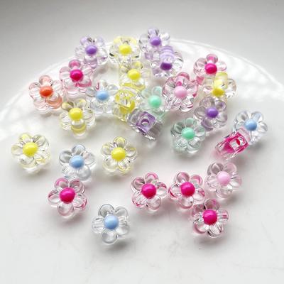30 peças de contas de cristal de flor de cores mistas de primavera adequadas para decoração de joias de cordão de cabelo DIY, pulseira, colar, fabricação de contas soltas
