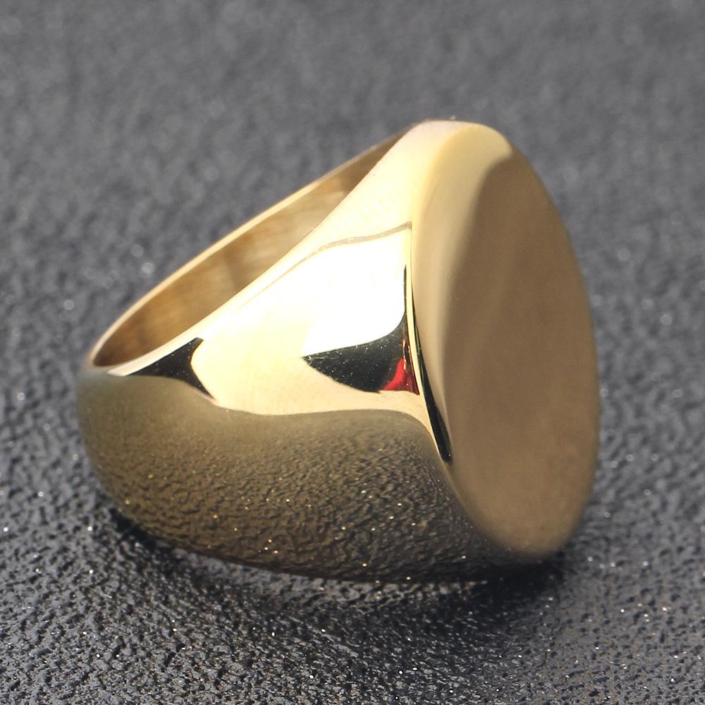 Men's 22MM Polished Titanium Steel Ring with Laser-Etched Seven-Pointed Star Rune