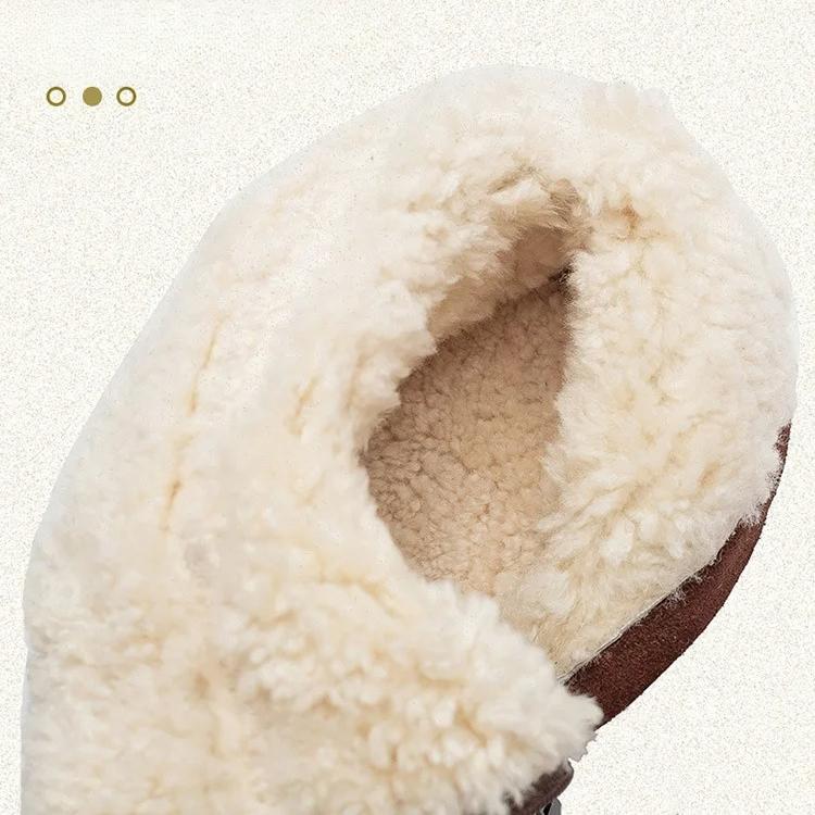 Johnature Warm Genuine Leather Snow Boots With Thick Bottom And Inner Wool Women's Short Boots
