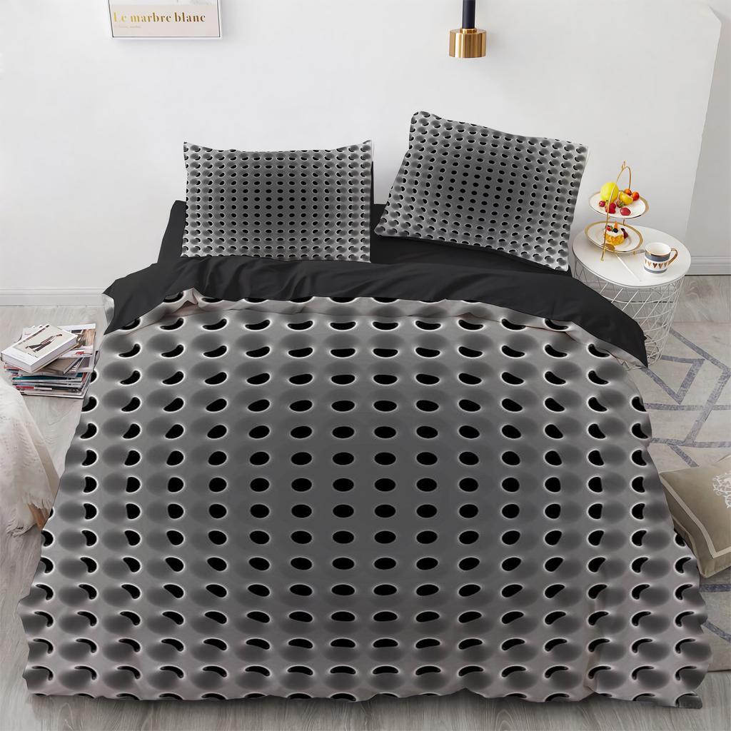 3D Honeycomb King Queen Duvet Cover Solid Geometry Bedding Set For Teens Adult Psychedelic Abstract 2/3pcs Polyester Quilt Cover