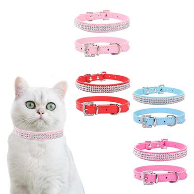 Küçük Orta Köpek Kitty için Pet Kristal Yaka Bling Köpek Yaka Sparkly Kristal Çivili Pet Yaka