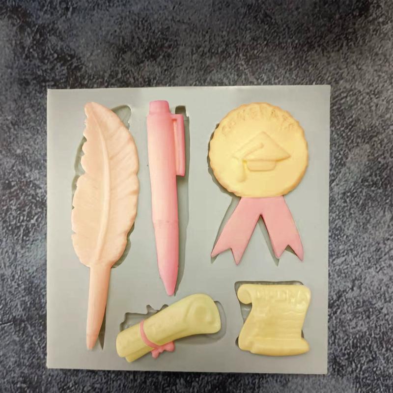 DIY Graduation Themed Silicone Mold Cupcake Topper Fondant Party Cake Decorating Gadgets Candy Chocolate Gumpaste Moulds