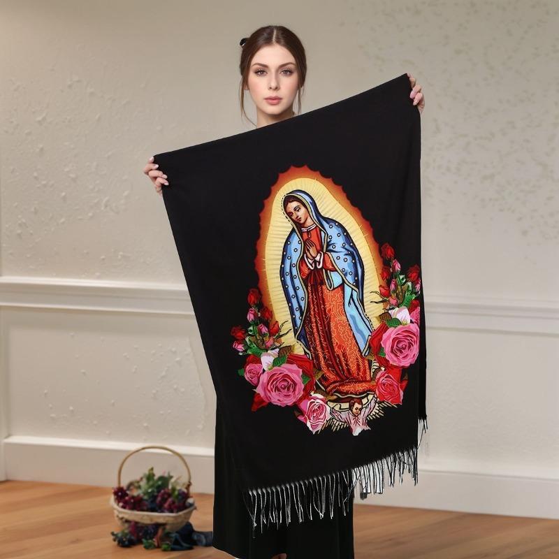 Hot-selling new Virgin Mary imitation cashmere versatile long scarf women's fashion elegant warm air-conditioned room shawl scarf