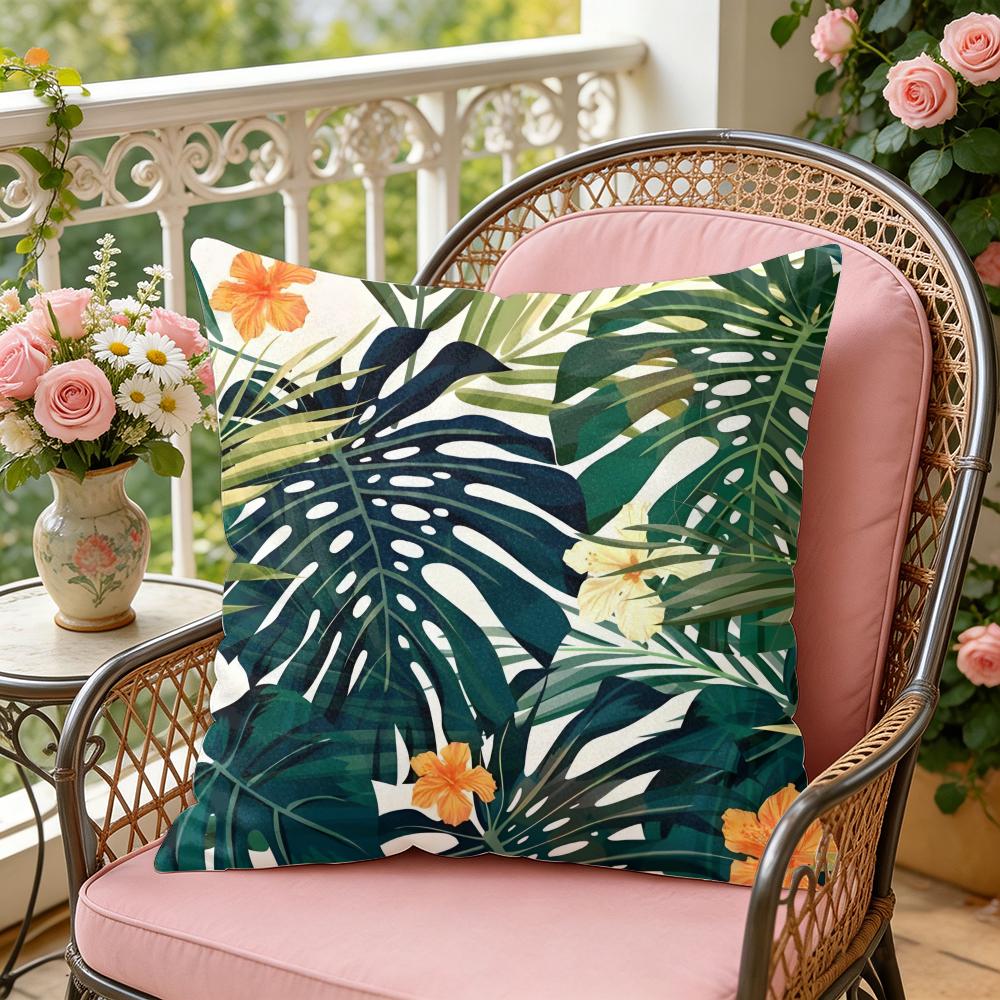 Palm leaves Cushion Cover Soft Plush Throw Pillow Cover DoubleSided Decorative Cushion Case Sofa Bedroom Home Decor