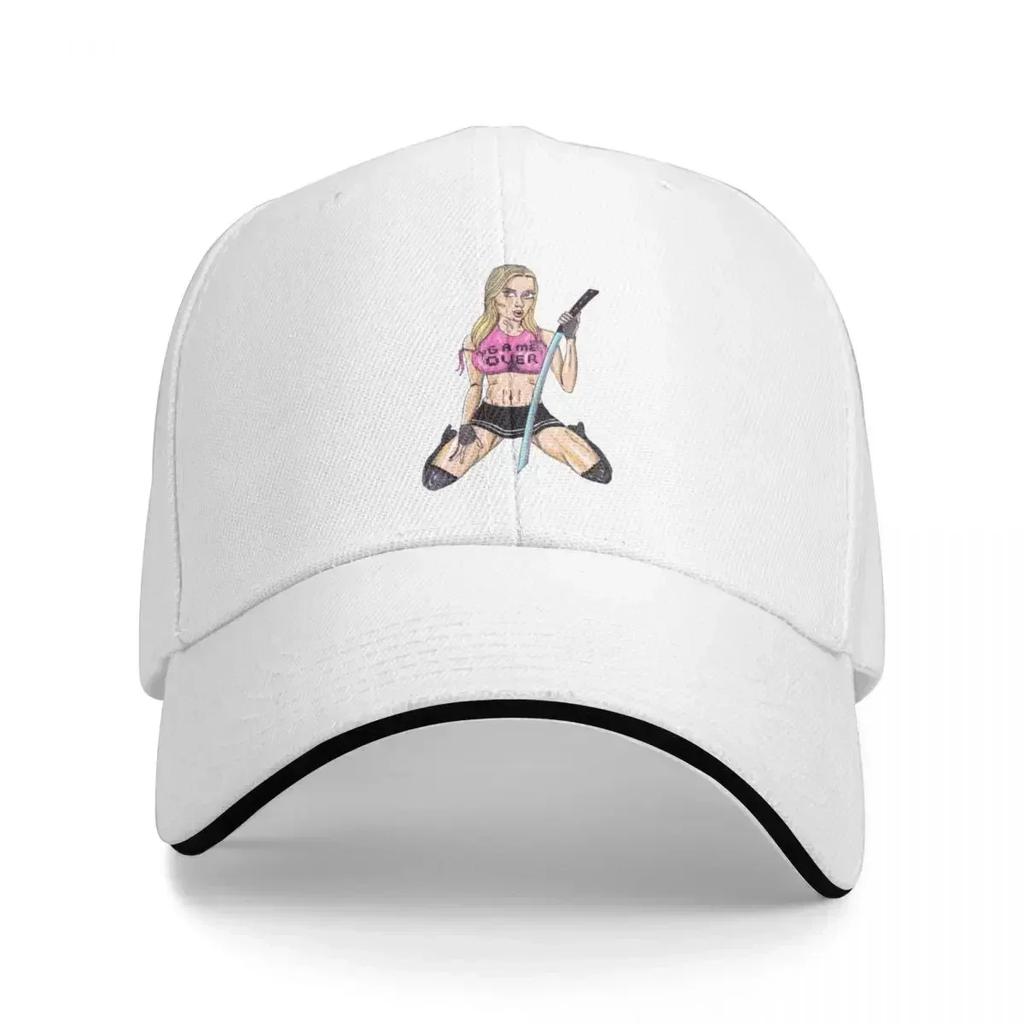 Katana Girl Game Over Baseball Cap Party Hat Beach Bag Fashionable Luxury Hat Unisexs Baseball Womens